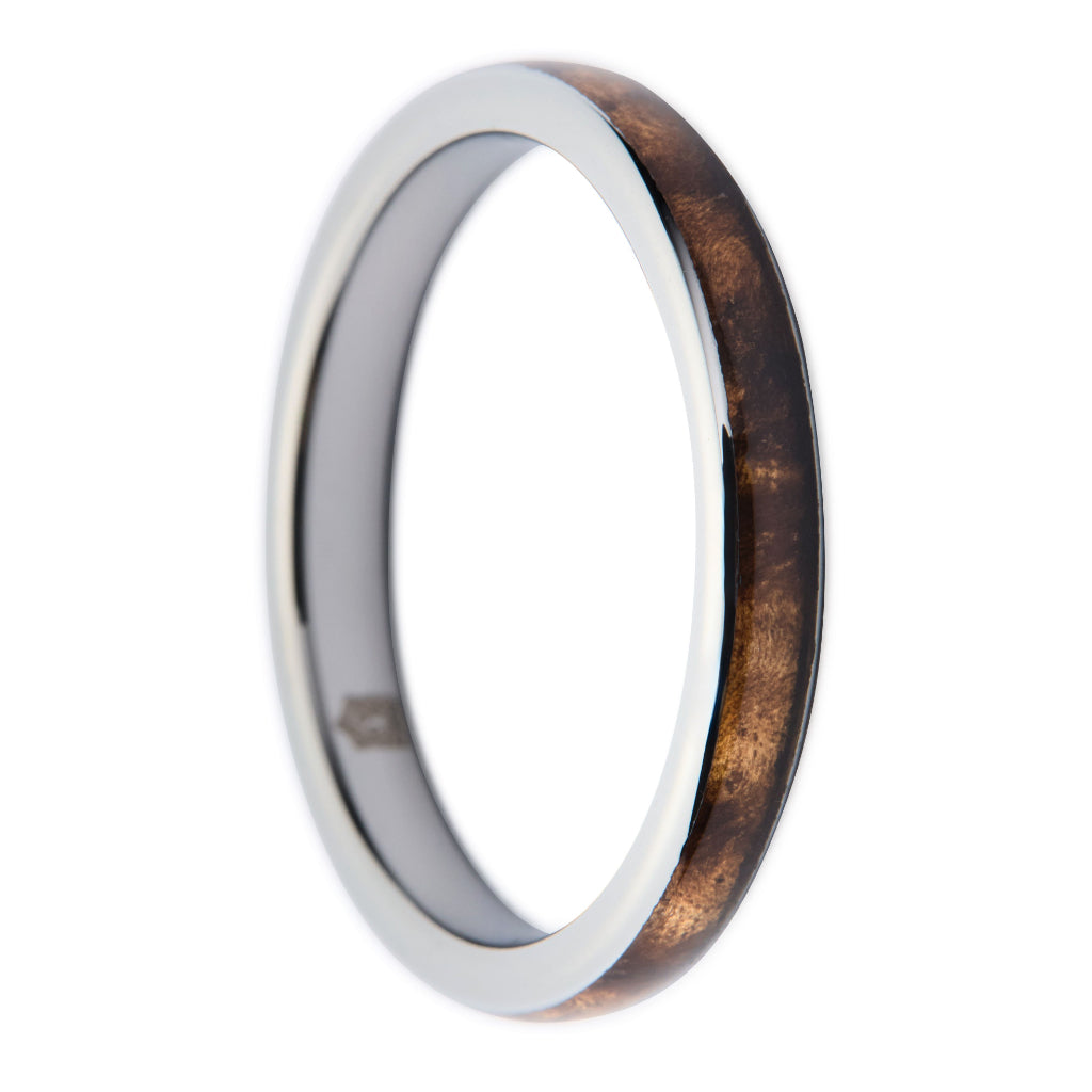 3mm Thin Tungsten & Koa Wood Ring