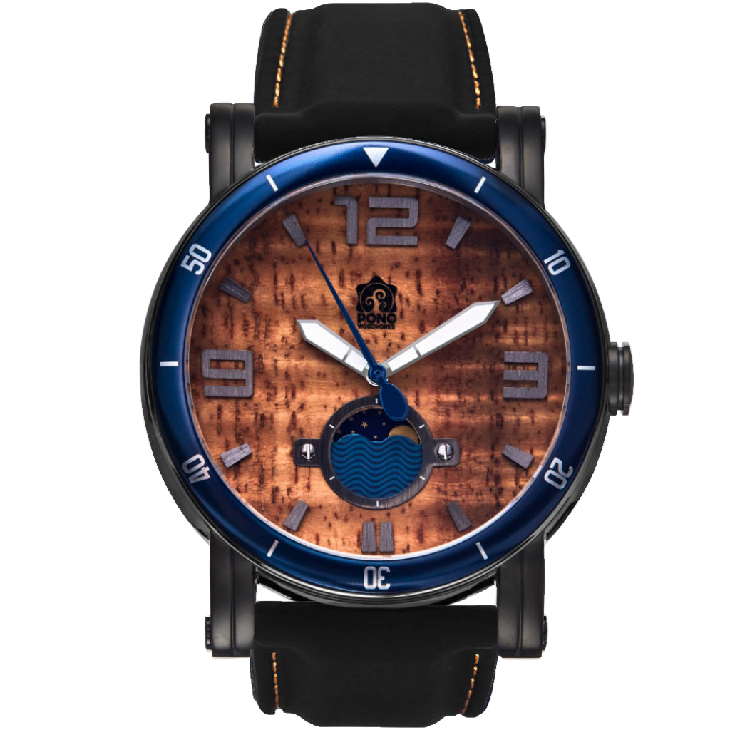 Koa Wood Watch | Refined Wooden Watches | Waterman Gunmetal 47mm
