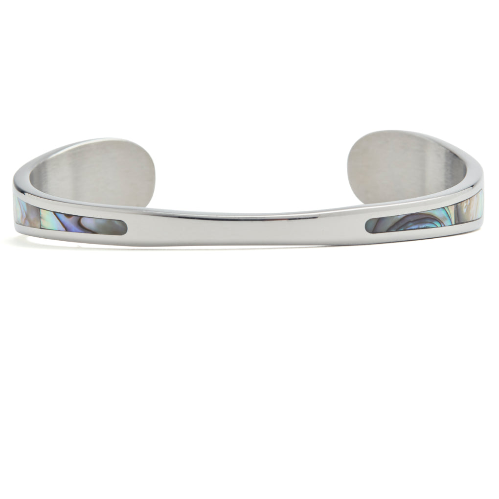 closeup of back of the cuff showing the thin back and rounded shape of the edges