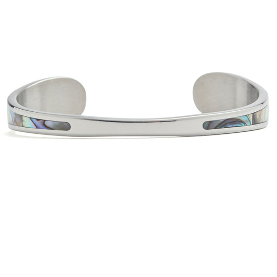 closeup of back of the cuff showing the thin back and rounded shape of the edges