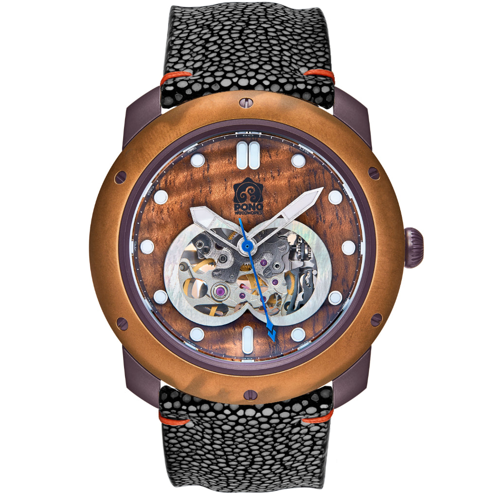 Element Koa Wood and Bronze Automatic Watch--Limited Edition Gunmetal
