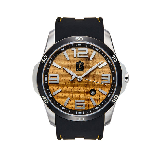 The Surfrider Koa Wood Watch – Black, Silver & Copper | Pono Woodworks