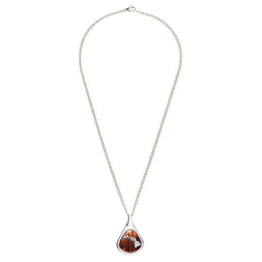 whole koa necklace to show size of pendant versus 18" chain