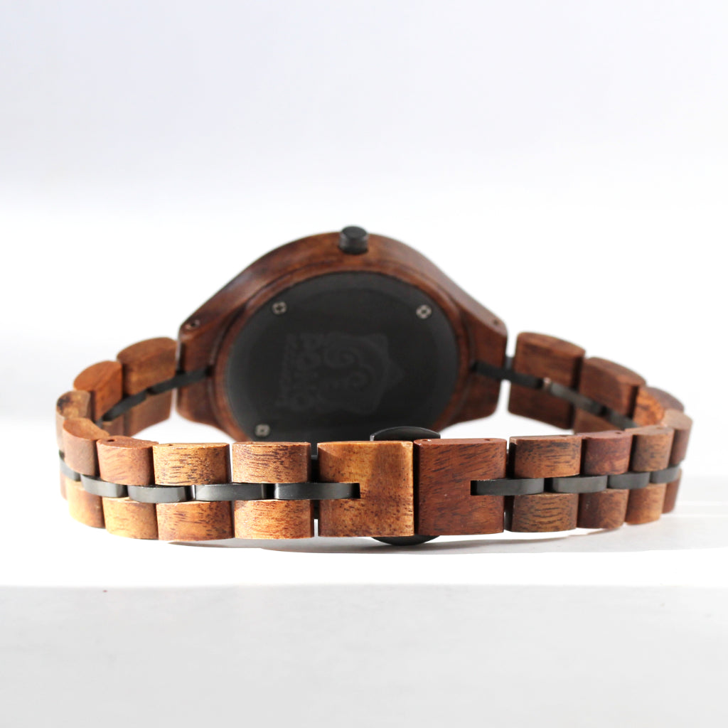 closed clasp detail of women's koa watch