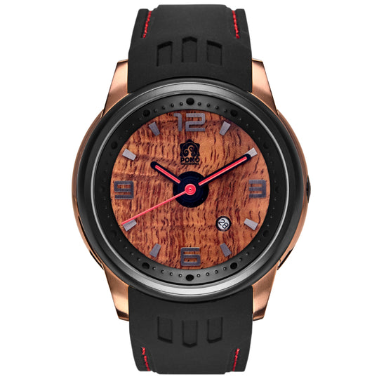 Fissure 8 Koa Wood Watch (Rose-Gold & Lava Color)