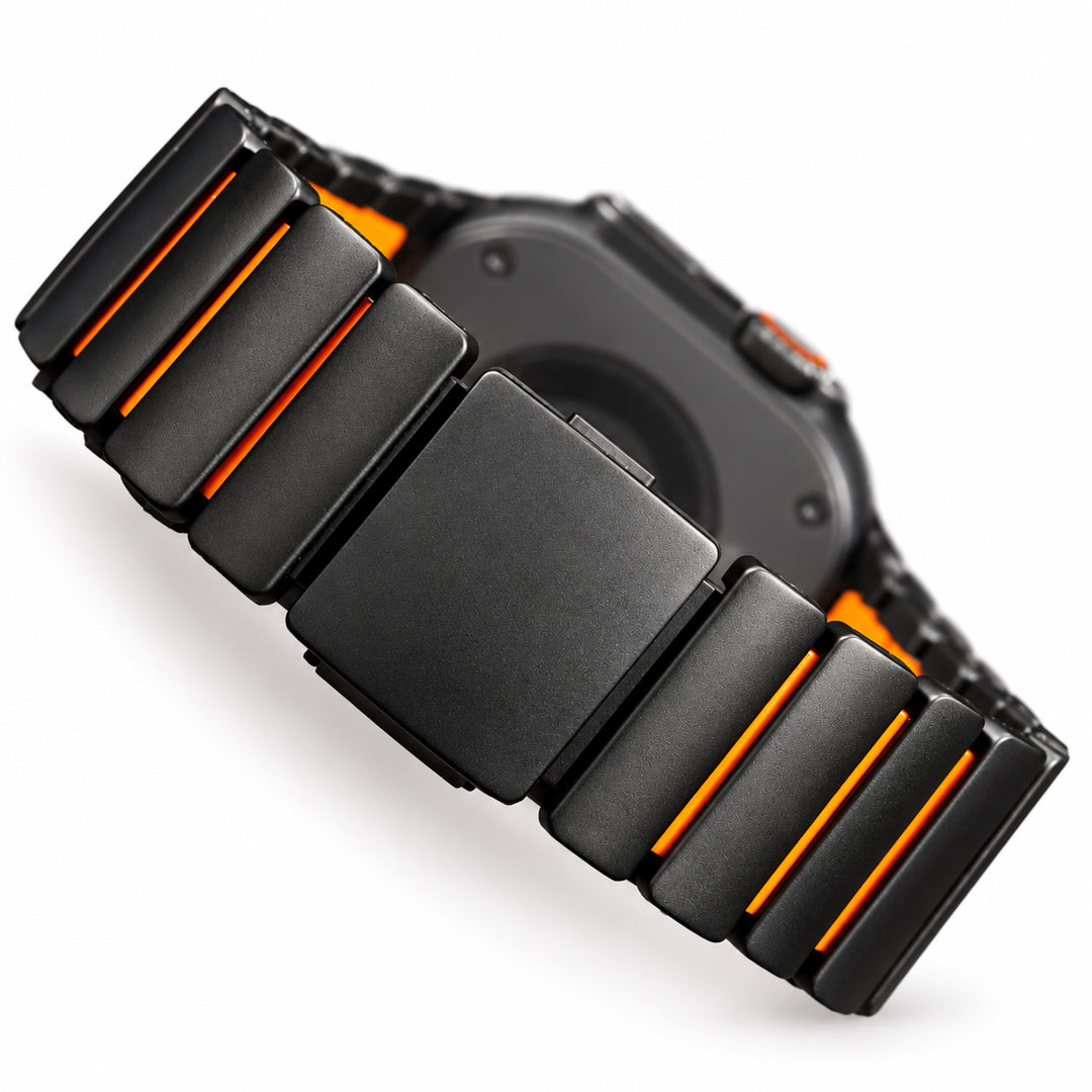 Titanium and Koa Wood iWatch Ultra Band (Silver, Black)
