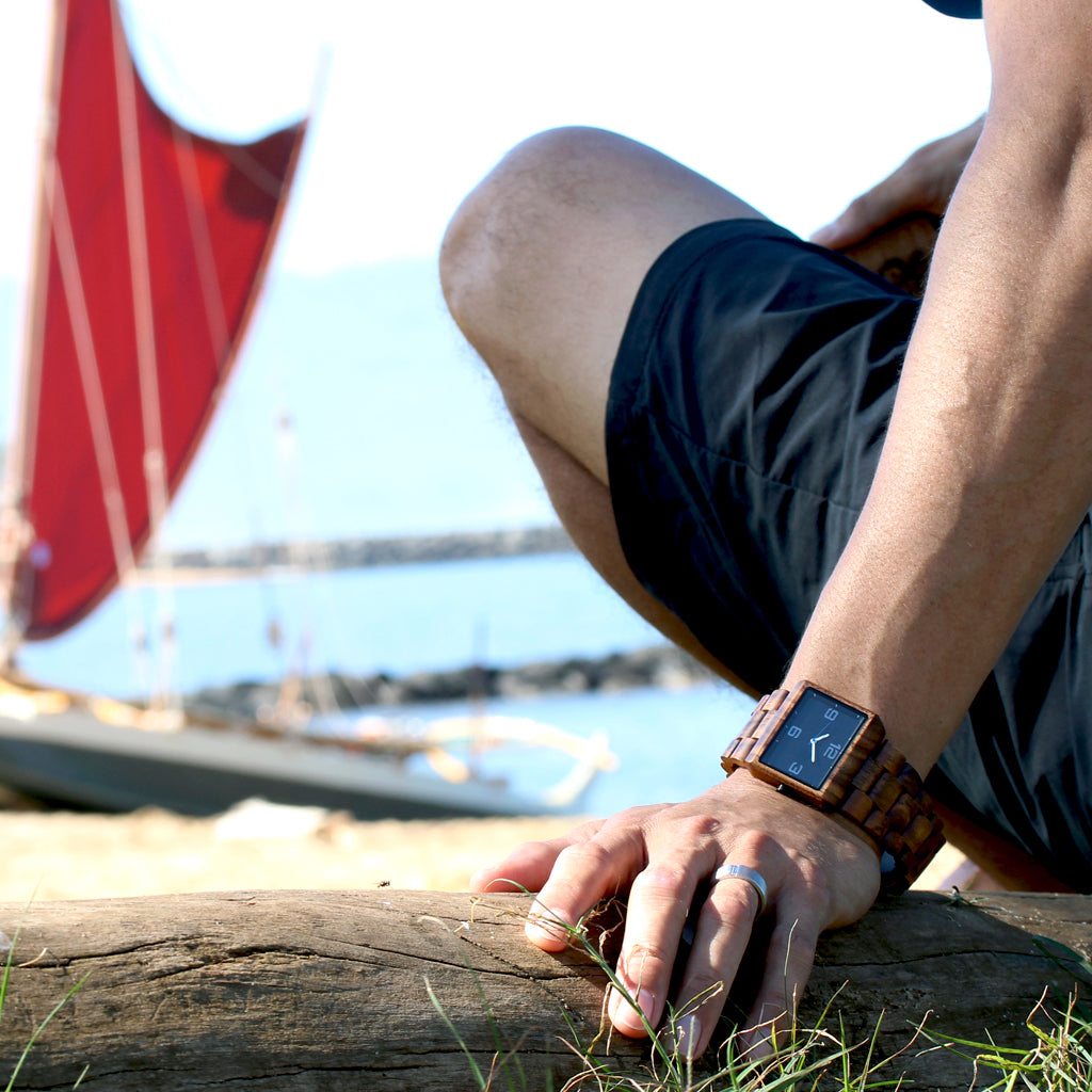 Hawaiian koa wood watch representing strength and the cultural heritage of Hawaii