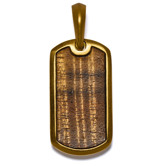 Koa and Mother of Pearl Tag Pendant Necklace