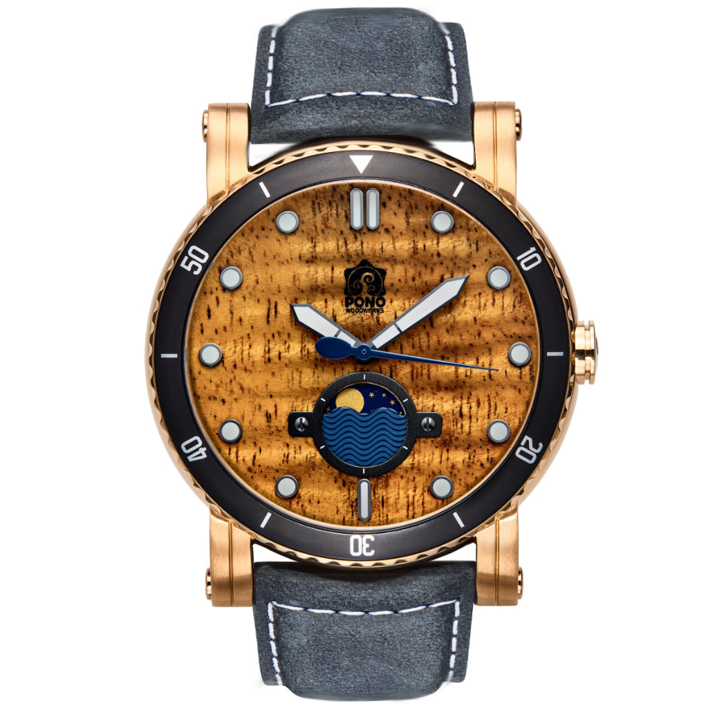 The Waterman Koa Wood Watch - 47mm