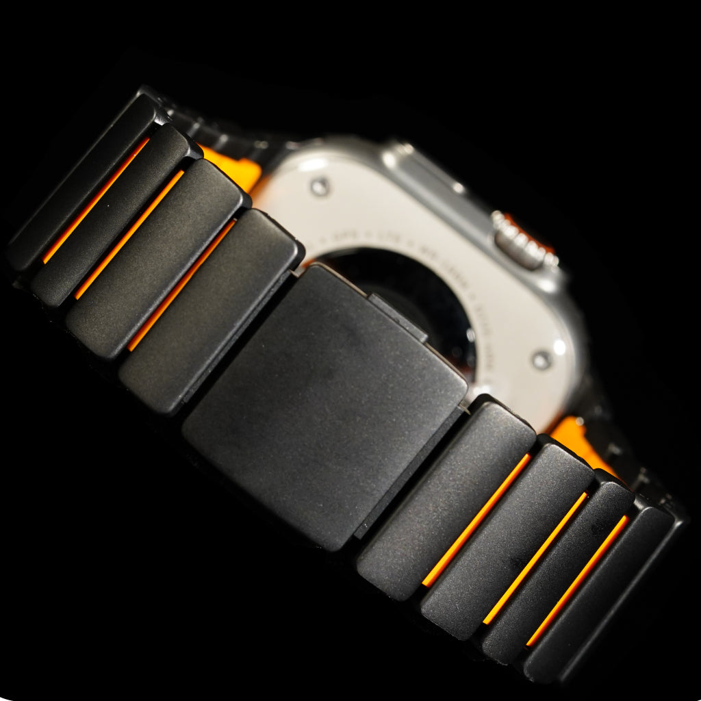 Titanium and Koa Wood iWatch Ultra Band (Silver, Black)