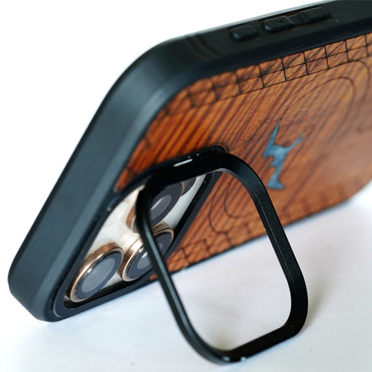 MagSafe Koa Wood iPhone Case with Koi Pattern | Pono Woodworks