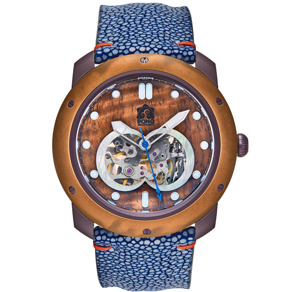 Element Koa Wood and Bronze Automatic Watch- 46mm
