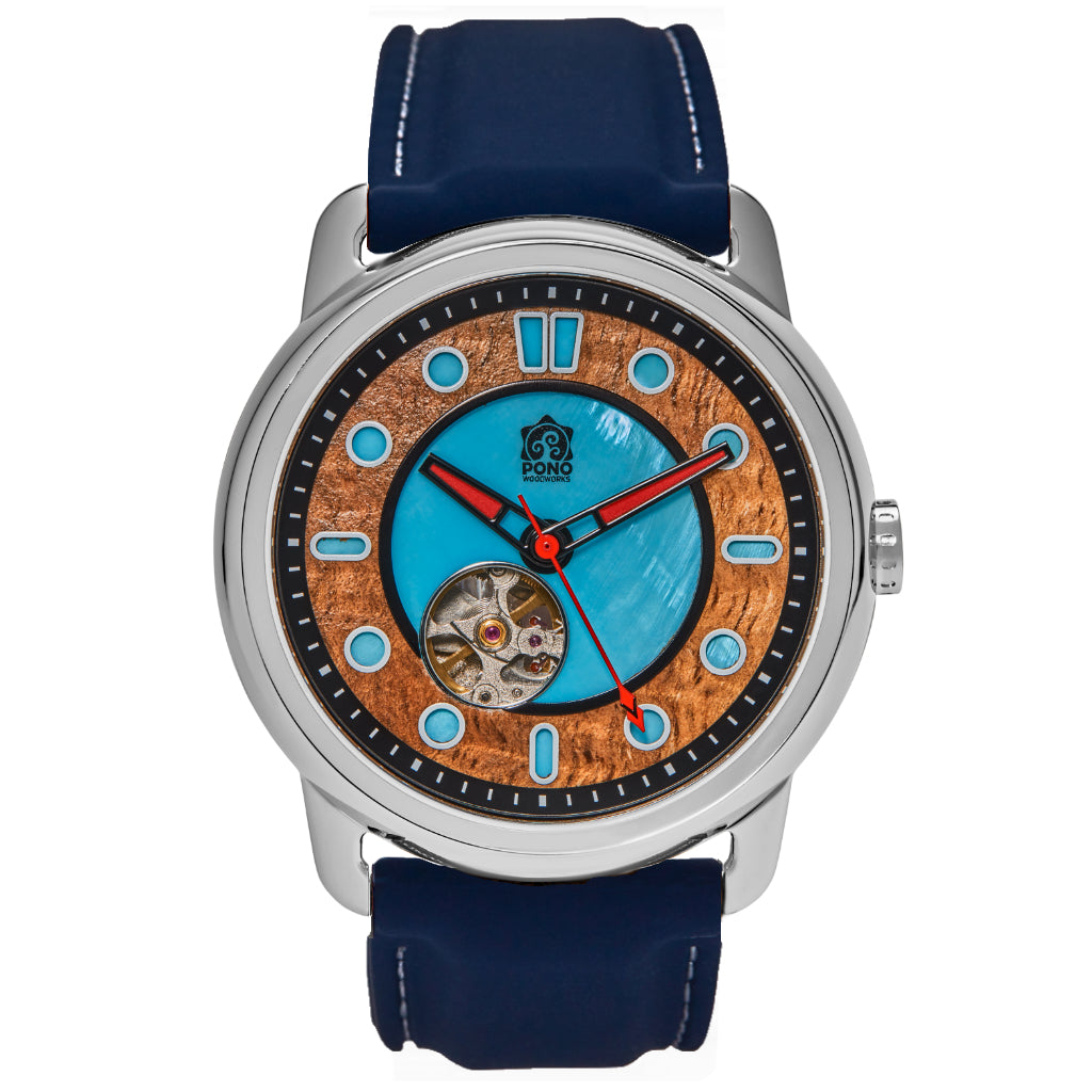 Fissure 8 Automatic Koa Wood and Abalone Watch - 45mm
