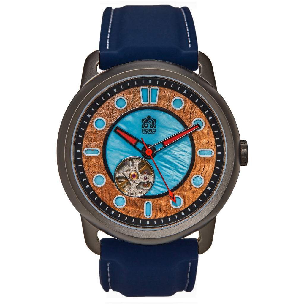 Fissure 8 Automatic Koa Wood and Abalone Watch - 45mm