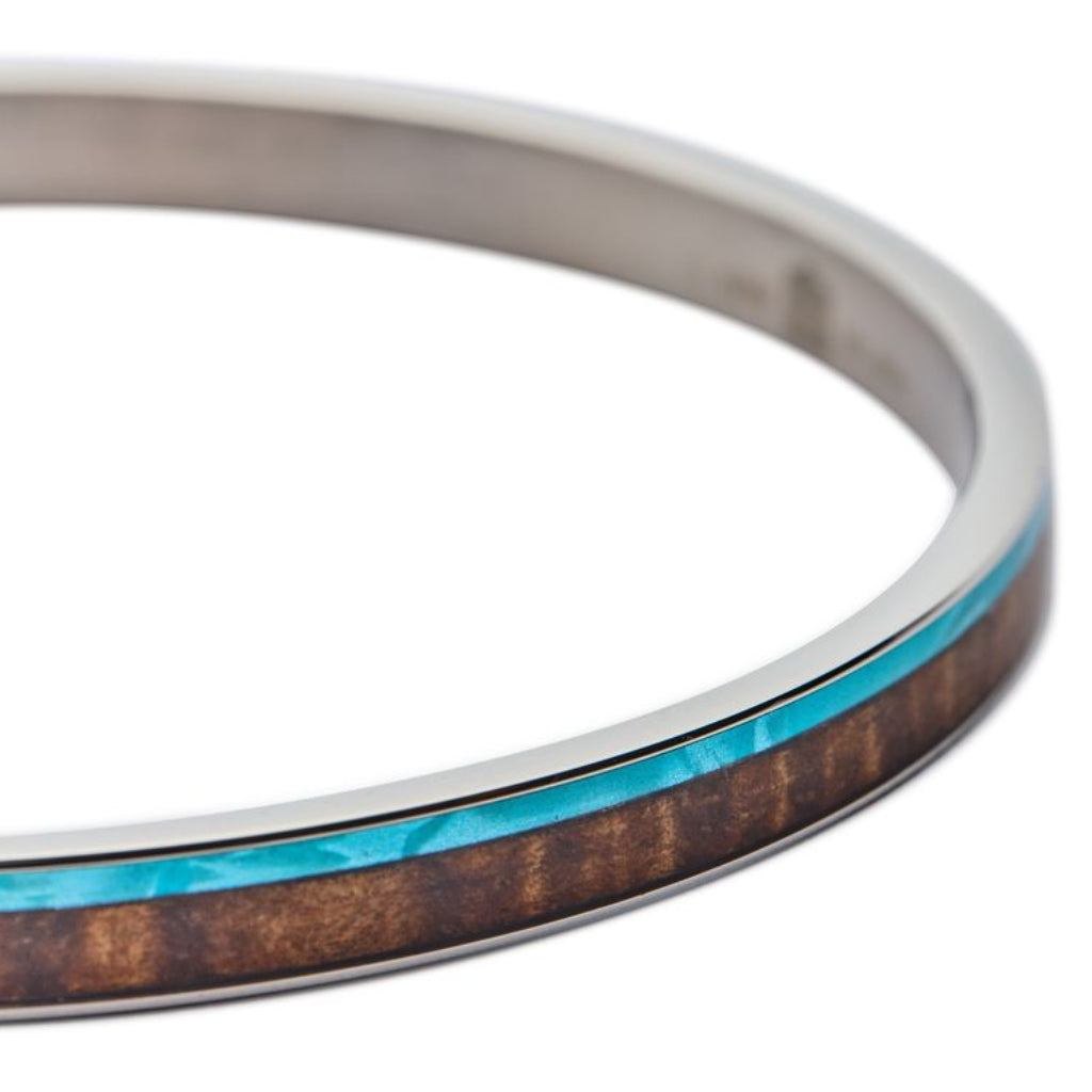 Koa Wood and Mother of Pearl Bangle Bracelet