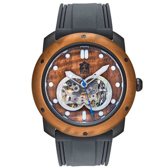 Element Koa Wood and Bronze Automatic Watch- 46mm