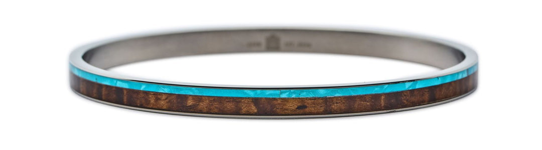 Koa Wood and Mother of Pearl Bangle Bracelet