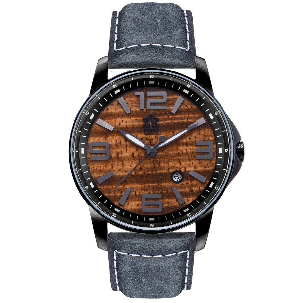 Koa Wood Watch | Refined Surf Watches | Surfrider Chrome 42mm ...