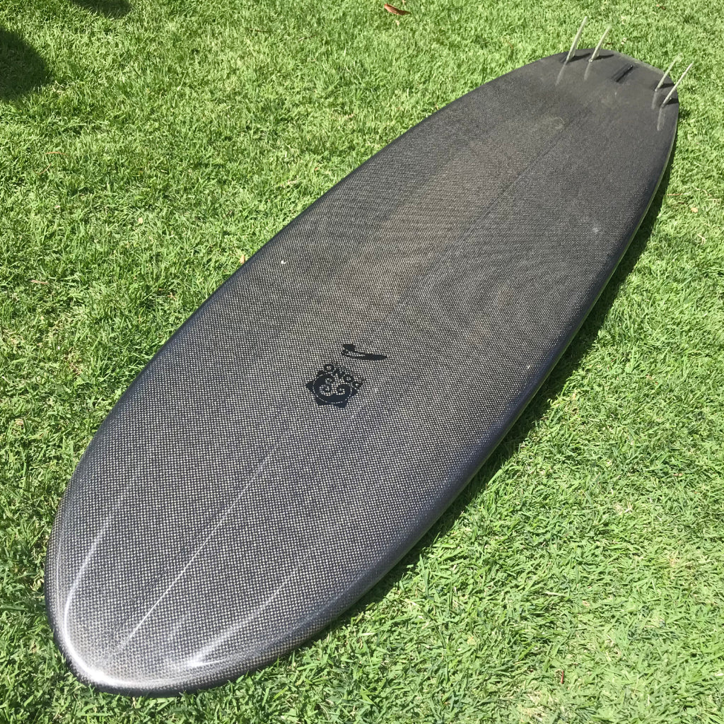 carbon fiber bottom of koa longboard