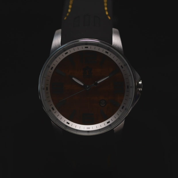 Koa Wood Watch | Refined Surf Watches | Surfrider Chrome 42mm