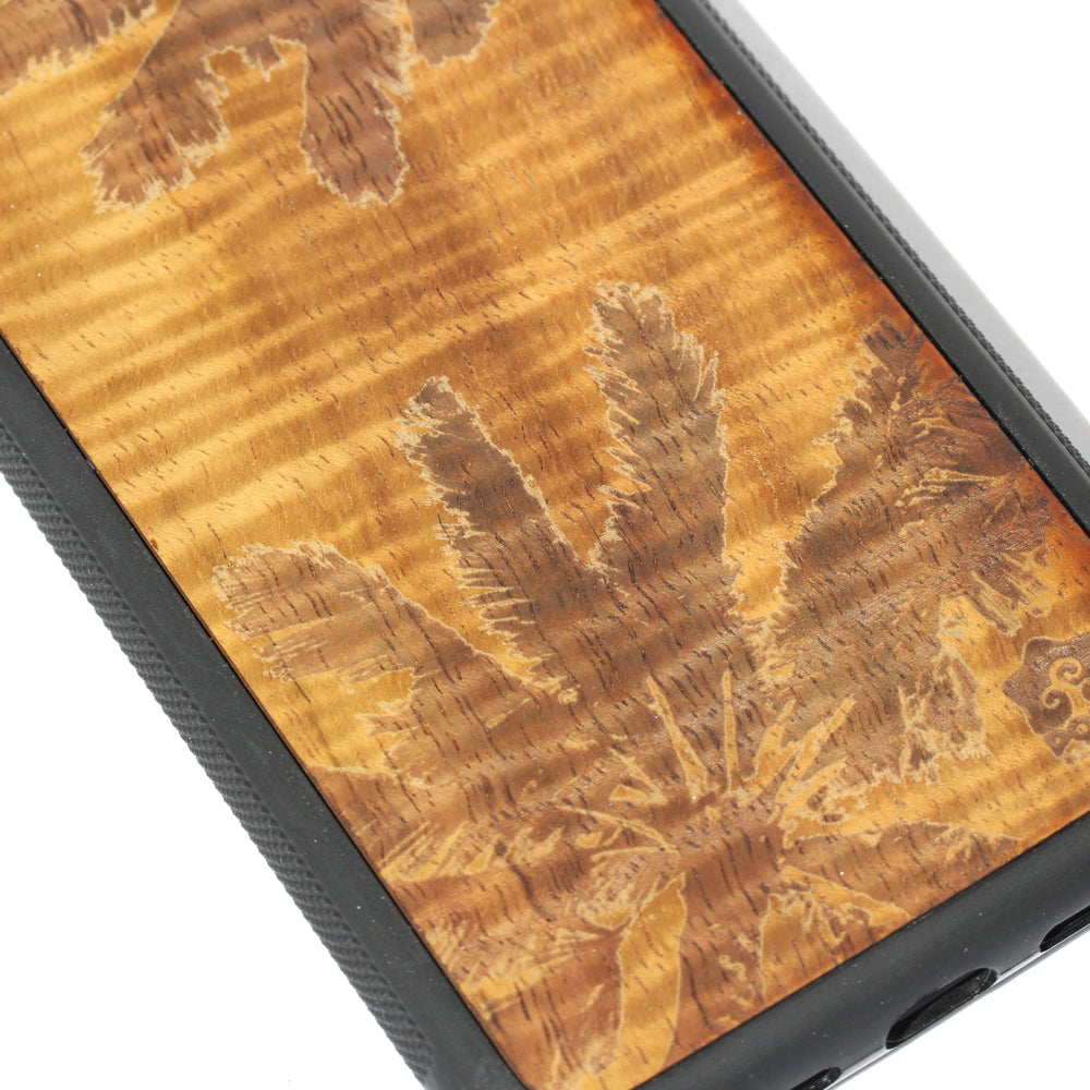 Koa Wood Phone Case, Palm Tree Design, All Models